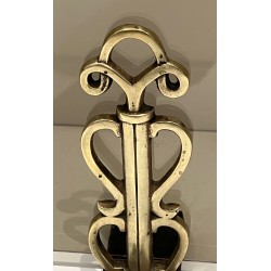 Smoked Glass Fireplace Screen on Art Deco Bronze Supports in the Style of Raymond Subes