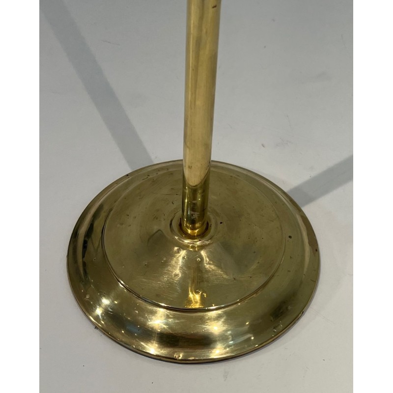 Neoclassical Style Polished Brass Fireplace Companion Set on Stand