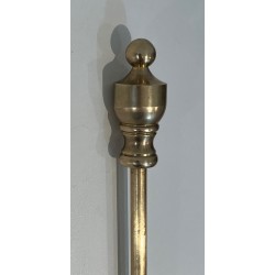 Nécessaire de Feu de Style Néoclassique en Laiton Poli sur Support