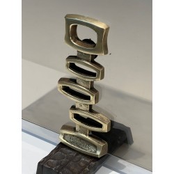 Design Single-Panel Smoked Glass Fireplace Screen on Sculptural Bronze Supports