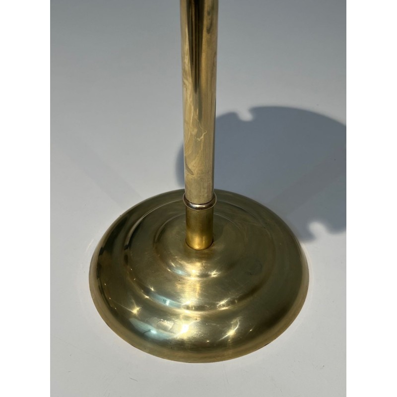 Design Fireplace Companion Set in Black Lacquered Metal and Polished Brass. France. Circa 1970.