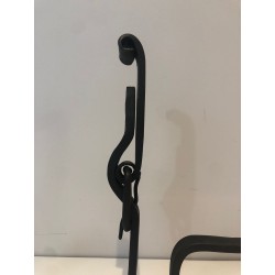 Pair of Wrought Iron Andirons of "Ceinture" Belt Model. France. Circa 1950.