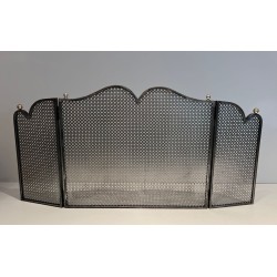 Pare-Feu Moderniste en Acier et Laiton