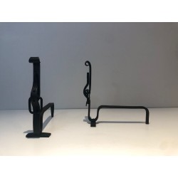 Pair of Wrought Iron Andirons of "Ceinture" Belt Model. France. Circa 1950.