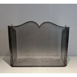 Pare-Feu Moderniste en Acier et Laiton