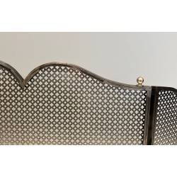 Pare-Feu Moderniste en Acier et Laiton