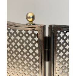 Pare-Feu Moderniste en Acier et Laiton