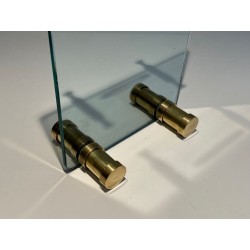 Nécessaire de Feu Moderniste en Verre et Laiton à Outils à Anneaux. France. Vers 1970.