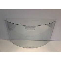 Grand Pare-Feu Design en Verre Clair Galbé à Poignée Intégrée. France. Vers 1980.