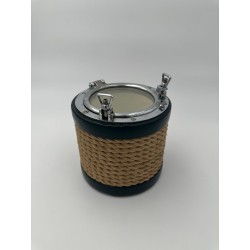 Chrome, Leather and Rope Ice Bucket in the Style of Jacques Adnet, France, circa 1950