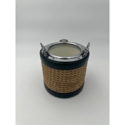 Chrome, Leather and Rope Ice Bucket in the Style of Jacques Adnet, France, circa 1950