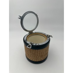 Chrome, Leather and Rope Ice Bucket in the Style of Jacques Adnet, France, circa 1950