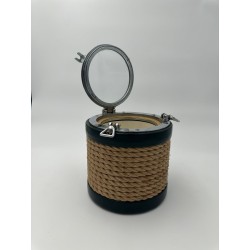 Chrome, Leather and Rope Ice Bucket in the Style of Jacques Adnet, France, circa 1950