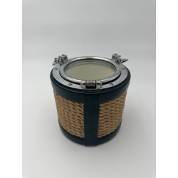 Chrome, Leather and Rope Ice Bucket in the Style of Jacques Adnet, France, circa 1950