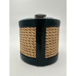 Chrome, Leather and Rope Ice Bucket in the Style of Jacques Adnet, France, circa 1950