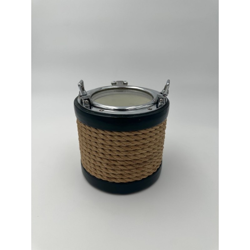 Chrome, Leather and Rope Ice Bucket in the Style of Jacques Adnet, France, circa 1950