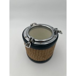 Chrome, Leather and Rope Ice Bucket in the Style of Jacques Adnet, France, circa 1950