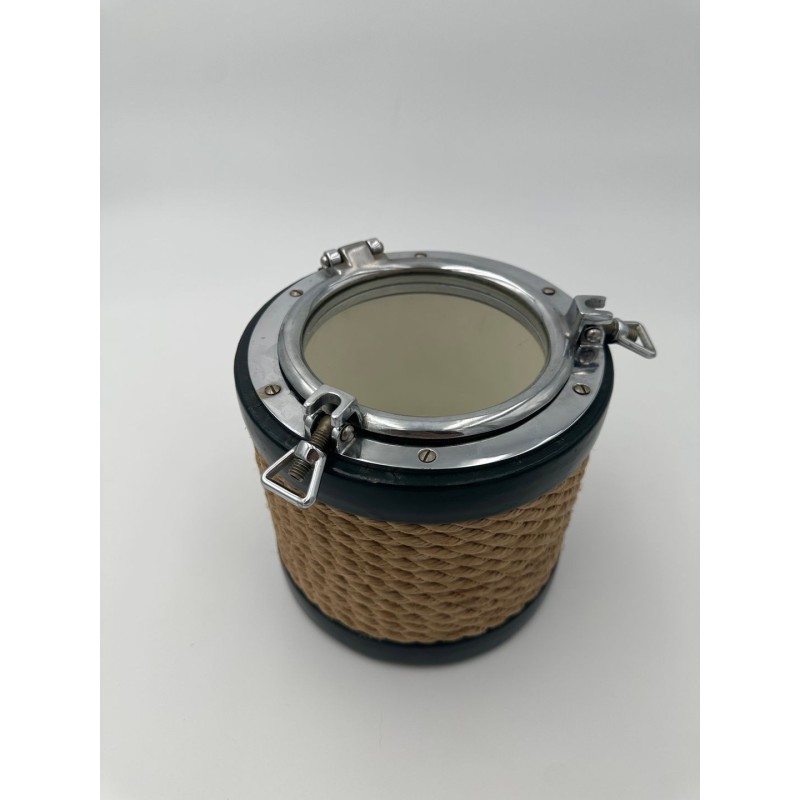 Chrome, Leather and Rope Ice Bucket in the Style of Jacques Adnet, France, circa 1950