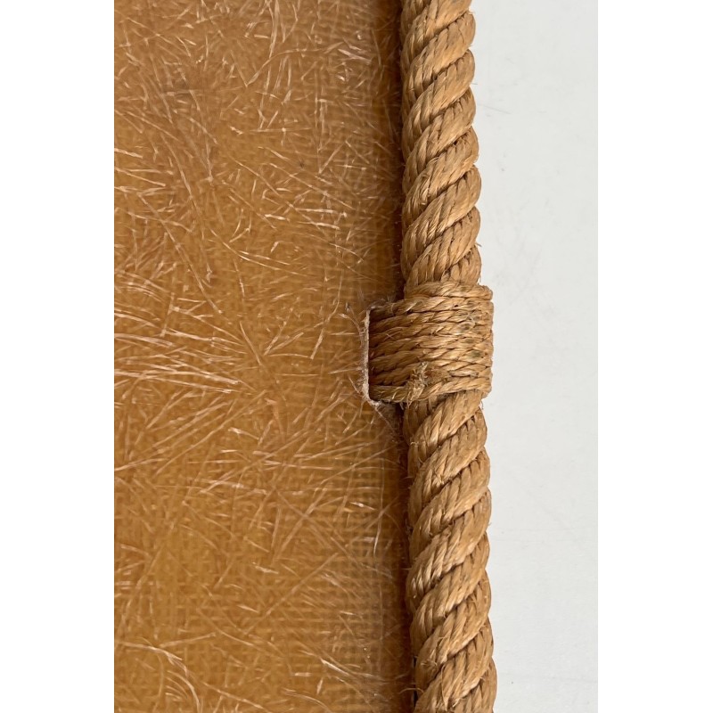 Plateau Rectangulaire en Corde et Plexiglass à Angles Coupés par Audoux-Minet, France, vers 1970