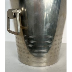 Seau à Champagne Art Déco en Métal Argenté à Anses en Anneau, France, vers 1930