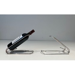 Pair of Silver-Plated Beaded Wire Wine Bottle Cradles, France, circa 1930