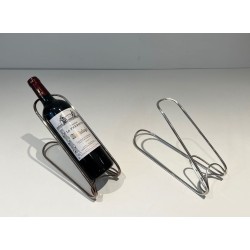 Pair of Silver-Plated Beaded Wire Wine Bottle Cradles, France, circa 1930