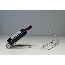 Paire de Porte-Bouteilles en Métal Argenté