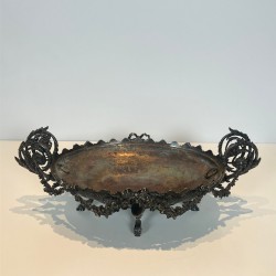 Surtout de Table Signé en Métal Argenté Ciselé à Décors Rococo, France, vers 1900