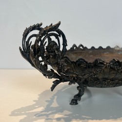 Surtout de Table Signé en Métal Argenté Ciselé à Décors Rococo, France, vers 1900