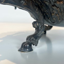 Signed Silver-Plated Chased Metal Table Centrepiece with Rococo Scroll Décor, France, circa 1900
