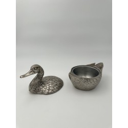 Pair of Duck-Form Silvered Metal Ice Buckets by Mauro Manetti, Florence, circa 1970