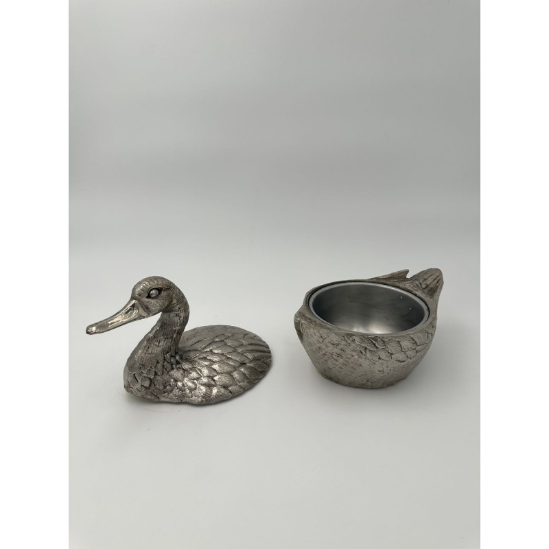 Pair of Duck-Form Silvered Metal Ice Buckets by Mauro Manetti, Florence, circa 1970