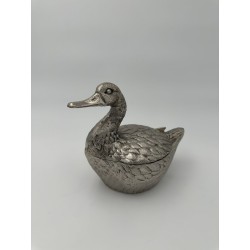 Pair of Duck-Form Silvered Metal Ice Buckets by Mauro Manetti, Florence, circa 1970