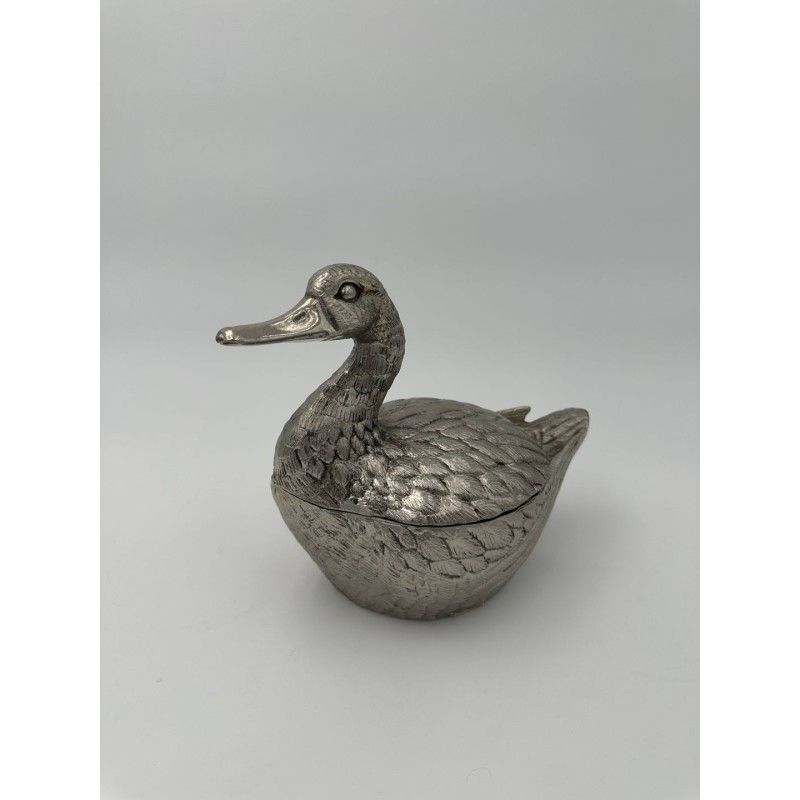 Pair of Duck-Form Silvered Metal Ice Buckets by Mauro Manetti, Florence, circa 1970