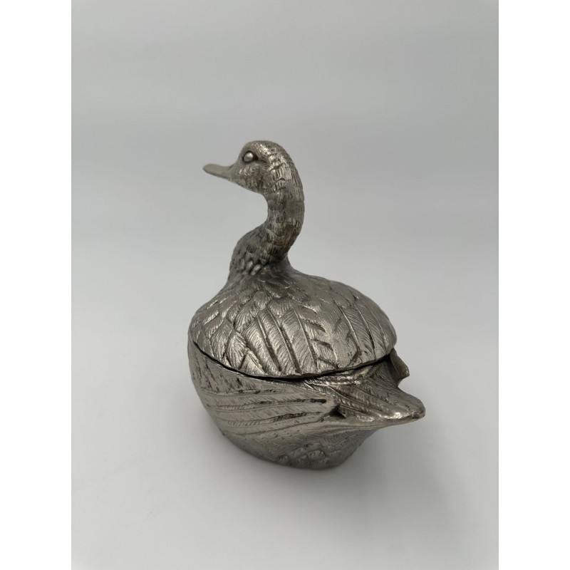 Pair of Duck-Form Silvered Metal Ice Buckets by Mauro Manetti, Florence, circa 1970