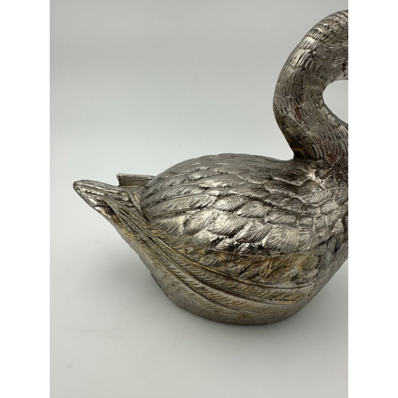 Pair of Duck-Form Silvered Metal Ice Buckets by Mauro Manetti, Florence, circa 1970