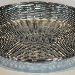 Silver-Plated Woven Wire Oval Basket and Vide-Poche, France, circa 1900