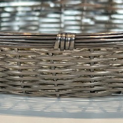 Silver-Plated Woven Wire Oval Basket and Vide-Poche, France, circa 1900