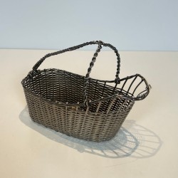 Décanteur / Porte-Bouteilles Constitué de Fils de Métal Argenté