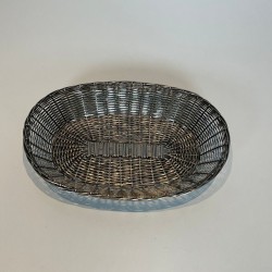 Corbeille et Vide-Poches Ovale en Fil de Métal Argenté Tressé, France, vers 1900