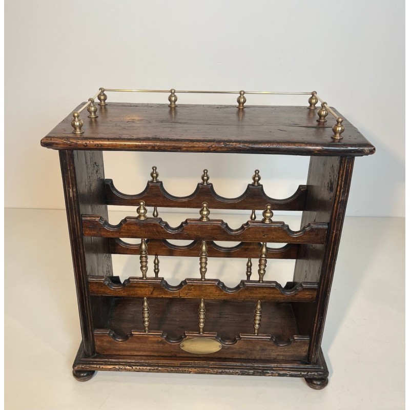 Porte-Bouteilles en Bois et Laiton