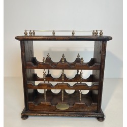 Porte-Bouteilles en Bois et Laiton