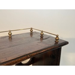 Three-Tier Wood and Brass Wine Rack with Bottle Cradles, France, circa 1920