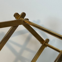 Folding Brass Bottle Rack for Six Bottles, France, circa 1940