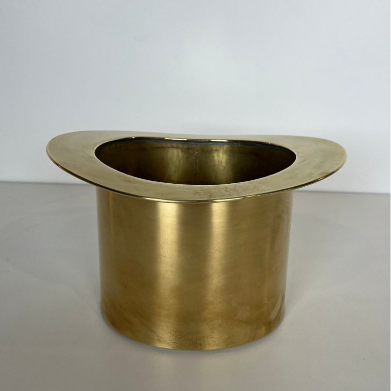 Brass Champagne Cooler in the Form of a Top Hat, France, circa 1920