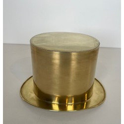 Brass Champagne Cooler in the Form of a Top Hat, France, circa 1920