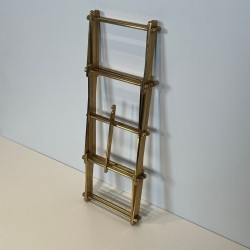 Folding Brass Bottle Rack for Six Bottles, France, circa 1940