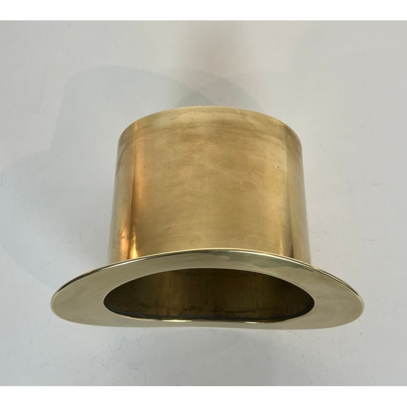 Brass Champagne Cooler in the Form of a Top Hat, France, circa 1920