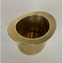 Brass Champagne Cooler in the Form of a Top Hat, France, circa 1920