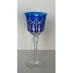 Suite of Twelve Coloured Overlay Crystal Wine Glasses, France, circa 1930